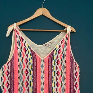 Anthropologie shoulder-tie embroidered tank
